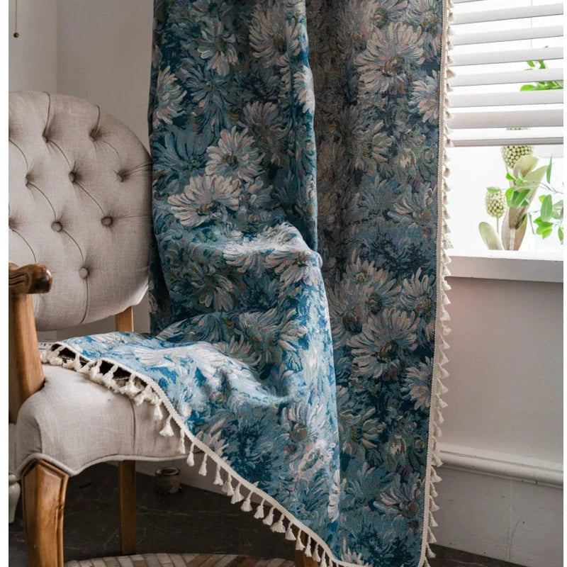 DIHIN HOME Pastoral Retro Abstract Flowers Printed,Blackout Grommet Window Curtain for Living Room ,52x63-inch,1 Panel Roman Shades Curtains Window Blinds custom curtains blackout curtains curtains for living room sheer curtains curtain fabric linen curtains kitchen curtains velvet curtains pinch pleat curtains bay window curtains outdoor curtains pleated curtains floral curtains dining room curtains kitchen valances drapes for bedroom patio curtains nursery curtains grommet curtains