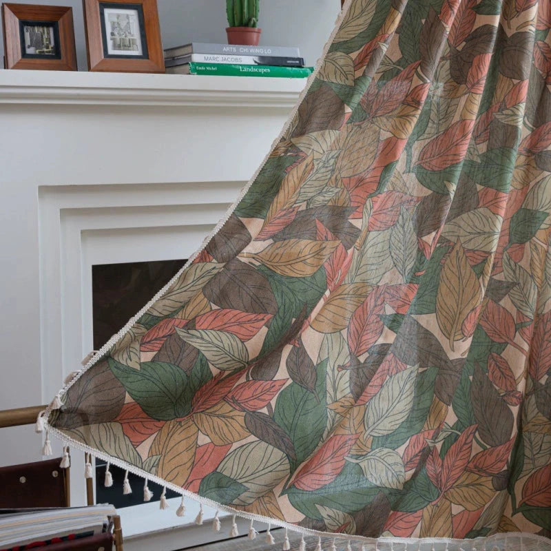 DIHIN HOME Pastoral Retro Big Leaves Printed,Blackout Grommet Window Curtain for Living Room ,52x63-inch,1 Panel Roman Shades Curtains Window Blinds custom curtains blackout curtains curtains for living room sheer curtains curtain fabric linen curtains kitchen curtains velvet curtains pinch pleat curtains bay window curtains outdoor curtains pleated curtains floral curtains dining room curtains kitchen valances drapes for bedroom patio curtains nursery curtains grommet curtains