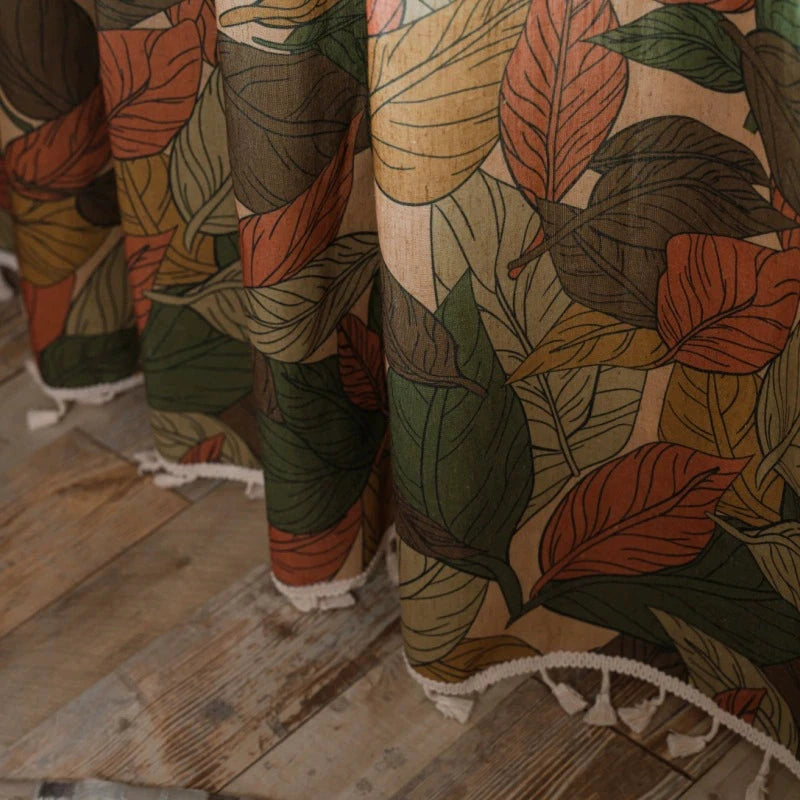 DIHIN HOME Pastoral Retro Big Leaves Printed,Blackout Grommet Window Curtain for Living Room ,52x63-inch,1 Panel Roman Shades Curtains Window Blinds custom curtains blackout curtains curtains for living room sheer curtains curtain fabric linen curtains kitchen curtains velvet curtains pinch pleat curtains bay window curtains outdoor curtains pleated curtains floral curtains dining room curtains kitchen valances drapes for bedroom patio curtains nursery curtains grommet curtains