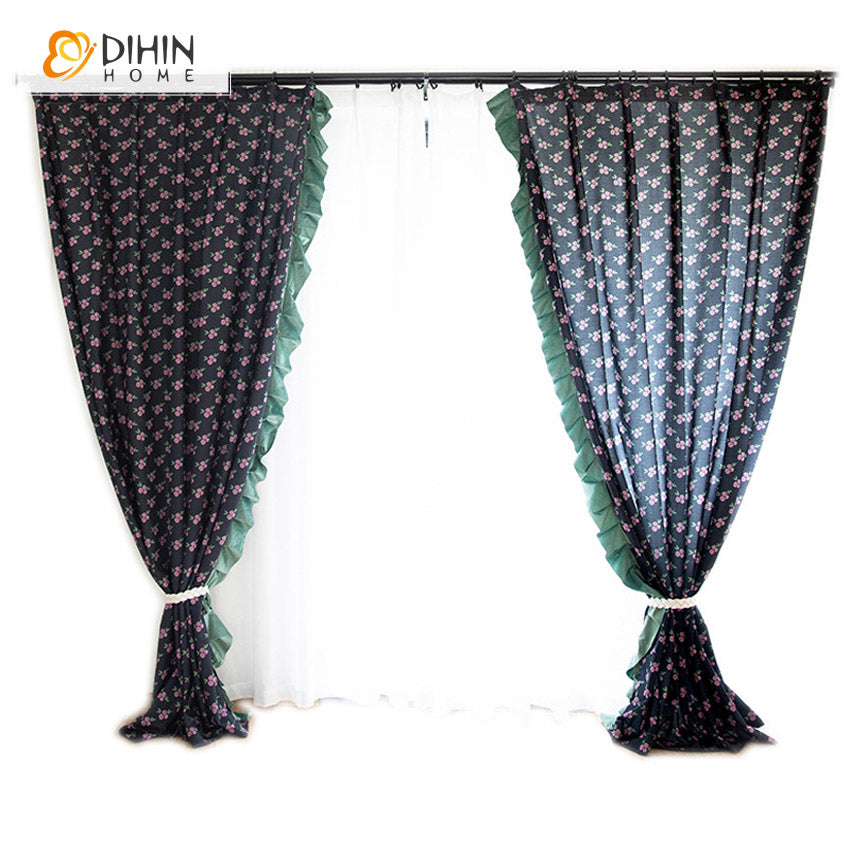 DIHIN HOME Pastoral Retro Cotton Linen Fabric Printed,Half Blackout Grommet Window Curtain for Living Room ,52x63-inch,1 Panel Roman Shades Curtains Window Blinds custom curtains blackout curtains curtains for living room sheer curtains curtain fabric linen curtains kitchen curtains velvet curtains pinch pleat curtains bay window curtains outdoor curtains pleated curtains floral curtains dining room curtains kitchen valances drapes for bedroom patio curtains nursery curtains grommet curtains