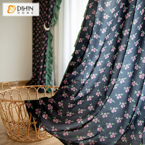 DIHIN HOME Pastoral Retro Cotton Linen Fabric Printed,Half Blackout Grommet Window Curtain for Living Room ,52x63-inch,1 Panel Roman Shades Curtains Window Blinds custom curtains blackout curtains curtains for living room sheer curtains curtain fabric linen curtains kitchen curtains velvet curtains pinch pleat curtains bay window curtains outdoor curtains pleated curtains floral curtains dining room curtains kitchen valances drapes for bedroom patio curtains nursery curtains grommet curtains