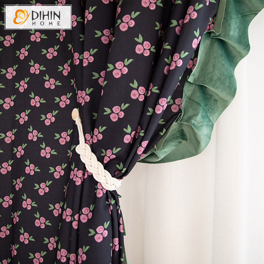 DIHIN HOME Pastoral Retro Cotton Linen Fabric Printed,Half Blackout Grommet Window Curtain for Living Room ,52x63-inch,1 Panel Roman Shades Curtains Window Blinds custom curtains blackout curtains curtains for living room sheer curtains curtain fabric linen curtains kitchen curtains velvet curtains pinch pleat curtains bay window curtains outdoor curtains pleated curtains floral curtains dining room curtains kitchen valances drapes for bedroom patio curtains nursery curtains grommet curtains