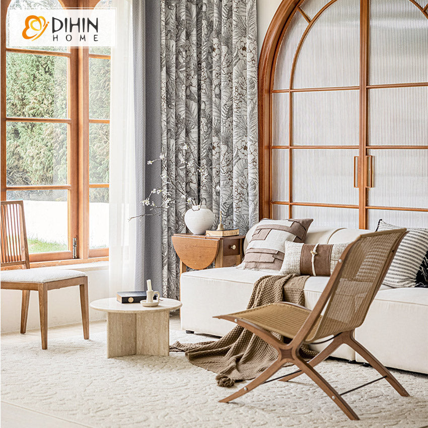 DIHIN HOME Pastoral Retro Leaves Jacquard,Blackout Grommet Window Curtain for Living Room ,52x63-inch,1 Panel Roman Shades Curtains Window Blinds custom curtains blackout curtains curtains for living room sheer curtains curtain fabric linen curtains kitchen curtains velvet curtains pinch pleat curtains bay window curtains outdoor curtains pleated curtains floral curtains dining room curtains kitchen valances drapes for bedroom patio curtains nursery curtains grommet curtains