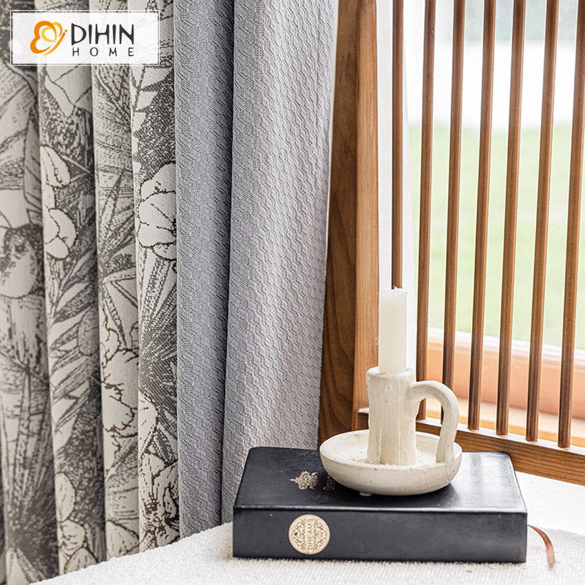 DIHIN HOME Pastoral Retro Leaves Jacquard,Blackout Grommet Window Curtain for Living Room ,52x63-inch,1 Panel Roman Shades Curtains Window Blinds custom curtains blackout curtains curtains for living room sheer curtains curtain fabric linen curtains kitchen curtains velvet curtains pinch pleat curtains bay window curtains outdoor curtains pleated curtains floral curtains dining room curtains kitchen valances drapes for bedroom patio curtains nursery curtains grommet curtains