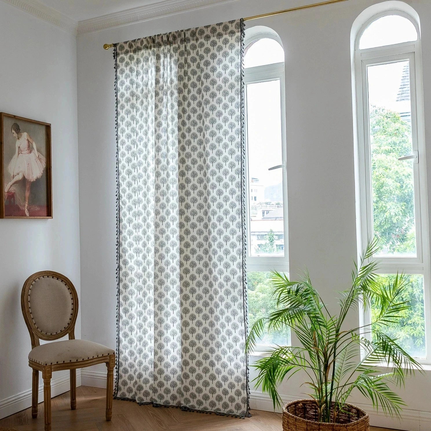 DIHIN HOME Pastoral Small Tree Printed,Blackout Grommet Window Curtain for Living Room ,52x63-inch,1 Panel Roman Shades Curtains Window Blinds custom curtains blackout curtains curtains for living room sheer curtains curtain fabric linen curtains kitchen curtains velvet curtains pinch pleat curtains bay window curtains outdoor curtains pleated curtains floral curtains dining room curtains kitchen valances drapes for bedroom patio curtains nursery curtains grommet curtains
