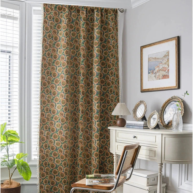 DIHIN HOME Pastoral Sunflower Printed,Blackout Grommet Window Curtain for Living Room ,52x63-inch,1 Panel Roman Shades Curtains Window Blinds custom curtains blackout curtains curtains for living room sheer curtains curtain fabric linen curtains kitchen curtains velvet curtains pinch pleat curtains bay window curtains outdoor curtains pleated curtains floral curtains dining room curtains kitchen valances drapes for bedroom patio curtains nursery curtains grommet curtains
