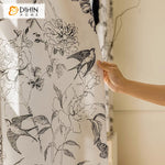 DIHIN HOME Pastoral Swallows Printed,Blackout Grommet Window Curtain For Living Room ,52x63-inch,1  Panel Roman Shades Curtains Window Blinds custom curtains blackout curtains curtains for living room sheer curtains curtain fabric linen curtains kitchen curtains velvet curtains pinch pleat curtains bay window curtains outdoor curtains pleated curtains floral curtains dining room curtains kitchen valances drapes for bedroom patio curtains nursery curtains grommet curtains