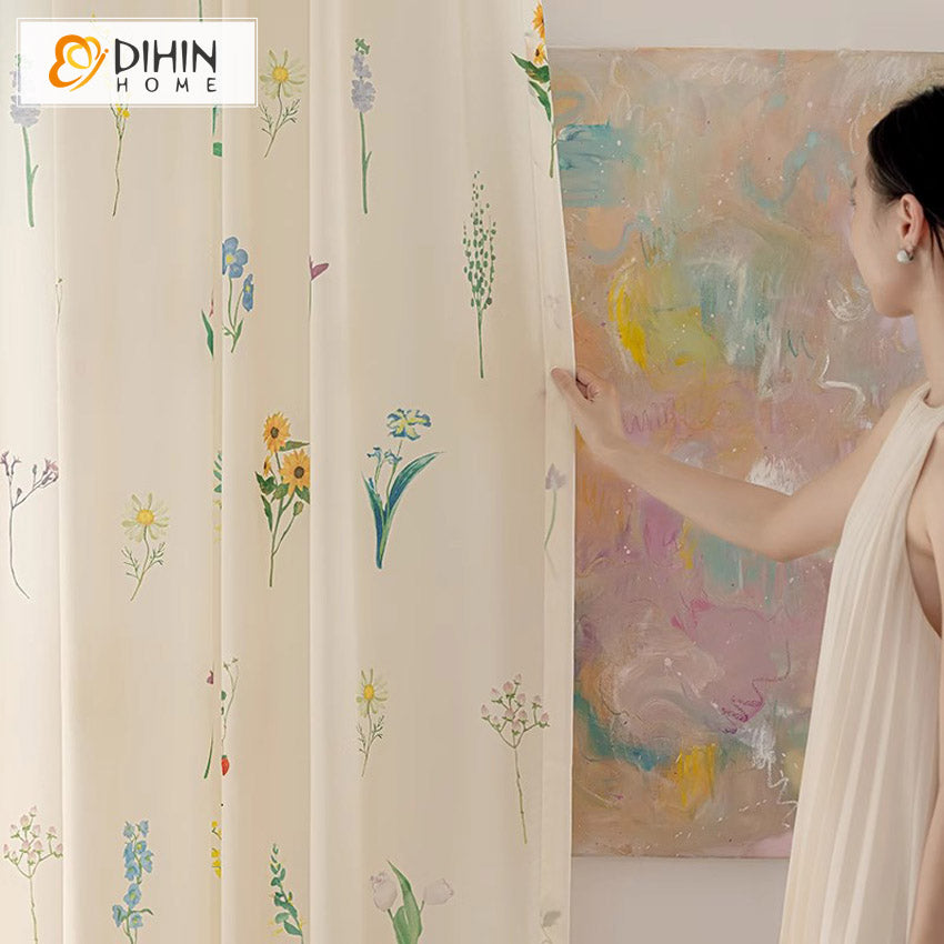 DIHIN HOME Pastoral Thickness Leaves Printed,Blackout Grommet Window Curtain for Living Room ,52x63-inch,1 Panel Roman Shades Curtains Window Blinds custom curtains blackout curtains curtains for living room sheer curtains curtain fabric linen curtains kitchen curtains velvet curtains pinch pleat curtains bay window curtains outdoor curtains pleated curtains floral curtains dining room curtains kitchen valances drapes for bedroom patio curtains nursery curtains grommet curtains
