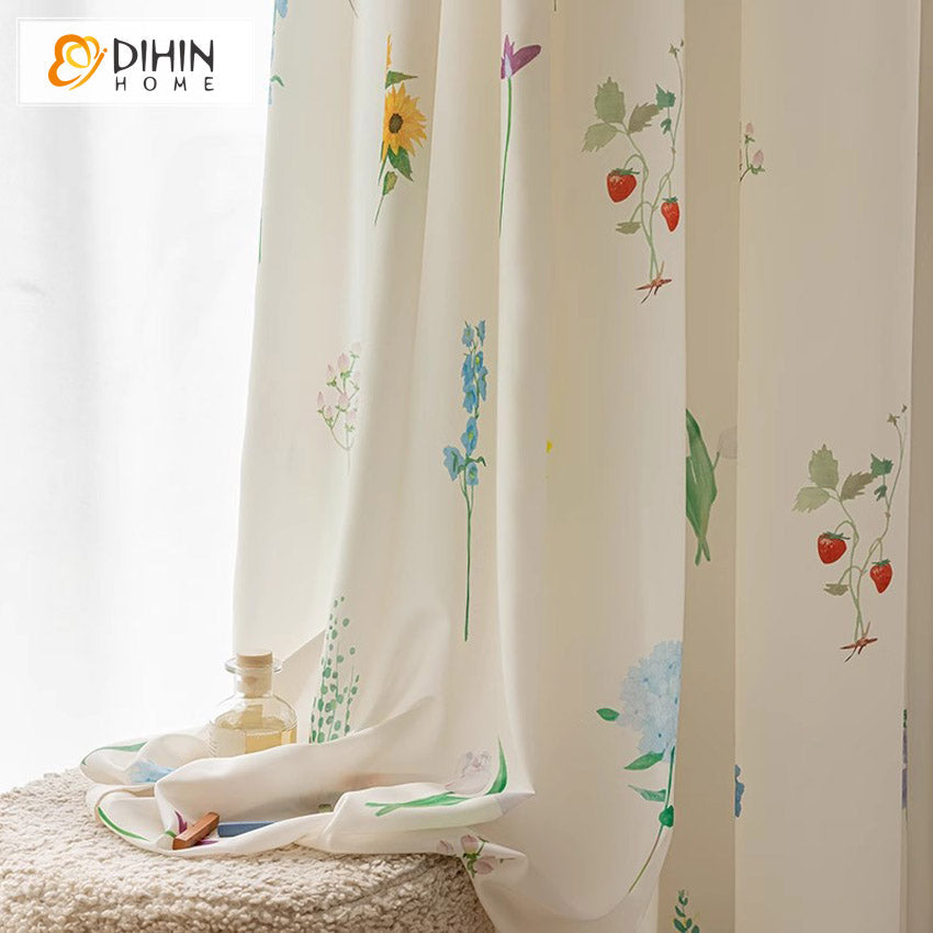 DIHIN HOME Pastoral Thickness Leaves Printed,Blackout Grommet Window Curtain for Living Room ,52x63-inch,1 Panel Roman Shades Curtains Window Blinds custom curtains blackout curtains curtains for living room sheer curtains curtain fabric linen curtains kitchen curtains velvet curtains pinch pleat curtains bay window curtains outdoor curtains pleated curtains floral curtains dining room curtains kitchen valances drapes for bedroom patio curtains nursery curtains grommet curtains