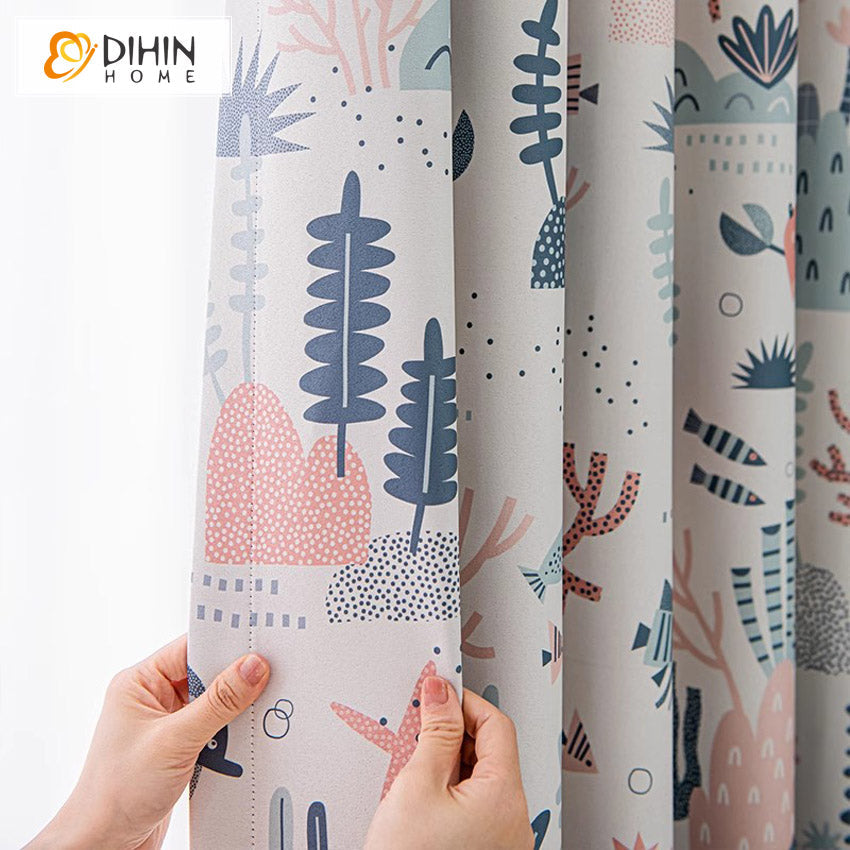 DIHIN HOME Pastoral Trees Printed,Grommet Window Curtain for Living Room,Customzied Curtains Roman Shades Curtains Window Blinds custom curtains blackout curtains curtains for living room sheer curtains curtain fabric linen curtains kitchen curtains velvet curtains pinch pleat curtains bay window curtains outdoor curtains pleated curtains floral curtains dining room curtains kitchen valances drapes for bedroom patio curtains nursery curtains grommet curtains