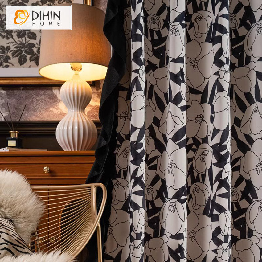 DIHIN HOME Pastoral White Flowers Printed,Grommet Window Curtain for Living Room,Customzied Curtains Roman Shades Curtains Window Blinds custom curtains blackout curtains curtains for living room sheer curtains curtain fabric linen curtains kitchen curtains velvet curtains pinch pleat curtains bay window curtains outdoor curtains pleated curtains floral curtains dining room curtains kitchen valances drapes for bedroom patio curtains nursery curtains grommet curtains