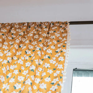 DIHIN HOME Pastoral Yellow Fabric White Flowers Printed,Blackout Grommet Window Curtain for Living Room ,52x63-inch,1 Panel Roman Shades Curtains Window Blinds custom curtains blackout curtains curtains for living room sheer curtains curtain fabric linen curtains kitchen curtains velvet curtains pinch pleat curtains bay window curtains outdoor curtains pleated curtains floral curtains dining room curtains kitchen valances drapes for bedroom patio curtains nursery curtains grommet curtains