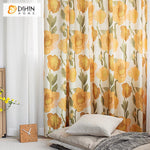 DIHIN HOME Pastoral Yellow Flowers Printed,Blackout Grommet Window Curtain Customized Curtain Drapes for Living Room Roman Shades Curtains Window Blinds custom curtains blackout curtains curtains for living room sheer curtains curtain fabric linen curtains kitchen curtains velvet curtains pinch pleat curtains bay window curtains outdoor curtains pleated curtains floral curtains dining room curtains kitchen valances drapes for bedroom patio curtains nursery curtains grommet curtains