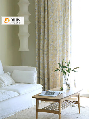 DIHIN HOME Pastoral Yellow Flowers Printed,Blackout Grommet Window Curtain for Living Room ,52x63-inch,1 Panel Roman Shades Curtains Window Blinds custom curtains blackout curtains curtains for living room sheer curtains curtain fabric linen curtains kitchen curtains velvet curtains pinch pleat curtains bay window curtains outdoor curtains pleated curtains floral curtains dining room curtains kitchen valances drapes for bedroom patio curtains nursery curtains grommet curtains