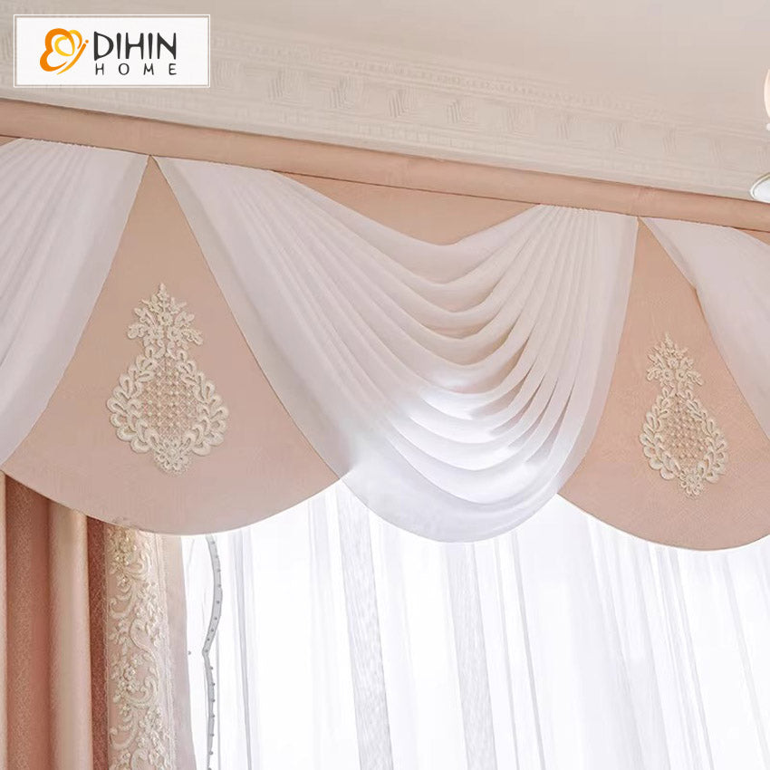 DIHIN HOME Pink Color Luxurious Valance,Blackout Curtains Grommet Window Curtain for Living Room Roman Shades Curtains Window Blinds custom curtains blackout curtains curtains for living room sheer curtains curtain fabric linen curtains kitchen curtains velvet curtains pinch pleat curtains bay window curtains outdoor curtains pleated curtains floral curtains dining room curtains kitchen valances drapes for bedroom patio curtains nursery curtains grommet curtains