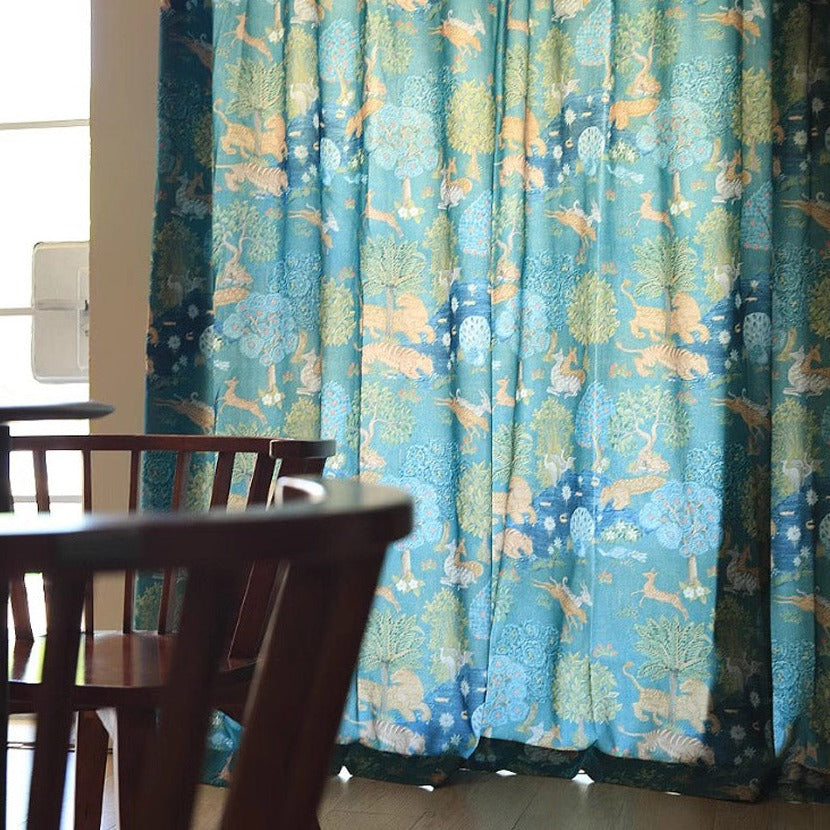 DIHIN HOME Retro Forest Animals Printed,Blackout Grommet Window Curtain for Living Room ,52x63-inch,1 Panel Roman Shades Curtains Window Blinds custom curtains blackout curtains curtains for living room sheer curtains curtain fabric linen curtains kitchen curtains velvet curtains pinch pleat curtains bay window curtains outdoor curtains pleated curtains floral curtains dining room curtains kitchen valances drapes for bedroom patio curtains nursery curtains grommet curtains