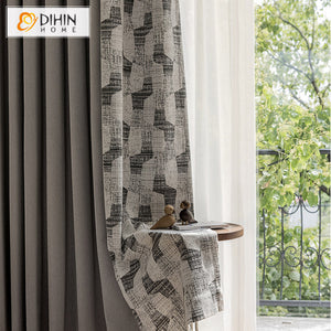 DIHIN HOME Retro Modern Geometric Jacquard,Blackout Grommet Window Curtain for Living Room,52x63-inch,1 Panel Roman Shades Curtains Window Blinds custom curtains blackout curtains curtains for living room sheer curtains curtain fabric linen curtains kitchen curtains velvet curtains pinch pleat curtains bay window curtains outdoor curtains pleated curtains floral curtains dining room curtains kitchen valances drapes for bedroom patio curtains nursery curtains grommet curtains
