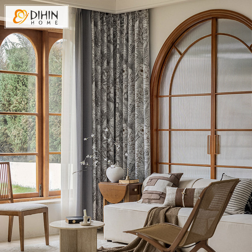 DIHIN HOME Retro Pastoral Flowers Jacquard,Blackout Grommet Window Curtain for Living Room,52x63-inch,1 Panel Roman Shades Curtains Window Blinds custom curtains blackout curtains curtains for living room sheer curtains curtain fabric linen curtains kitchen curtains velvet curtains pinch pleat curtains bay window curtains outdoor curtains pleated curtains floral curtains dining room curtains kitchen valances drapes for bedroom patio curtains nursery curtains grommet curtains