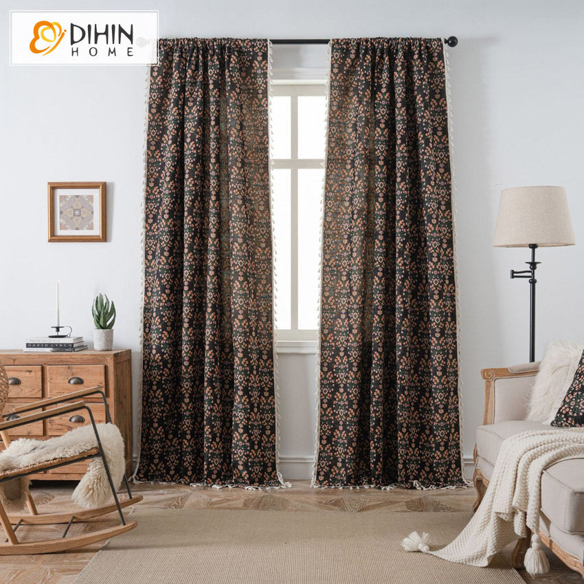 DIHIN HOME Small Wild Flowers Painting Printed,Blackout Grommet Window Curtain for Living Room ,52x63-inch,1 Panel Roman Shades Curtains Window Blinds custom curtains blackout curtains curtains for living room sheer curtains curtain fabric linen curtains kitchen curtains velvet curtains pinch pleat curtains bay window curtains outdoor curtains pleated curtains floral curtains dining room curtains kitchen valances drapes for bedroom patio curtains nursery curtains grommet curtains