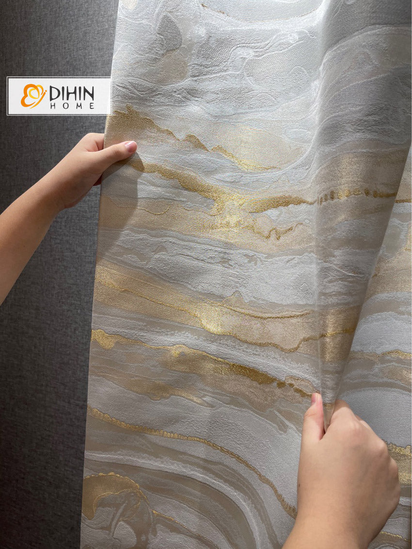 DIHINHOME Home Textile European Curtain Copy of DIHIN HOME Chinese Landscape Painting High Precision Jacquard,Grommet Window Curtain for Living Room