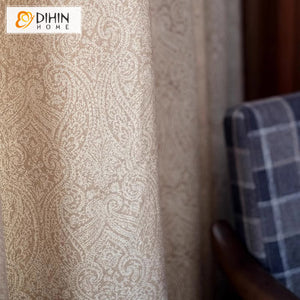 DIHINHOME Home Textile European Curtain DIHIN HOME European Abstract Jacquard,Grommet Window Curtain for Living Room,Customzied Curtains