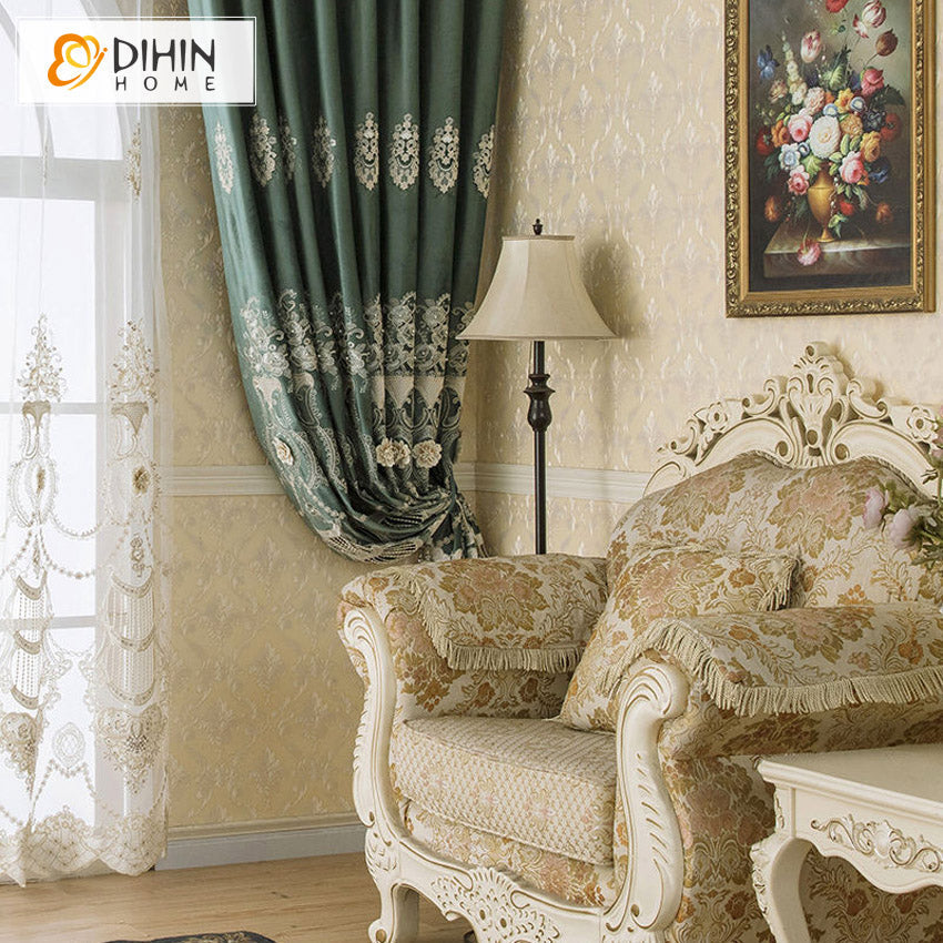 Valance and Blackout Living Curtain Home DIHINHOME Window Room Curtain – for Textile Sheer