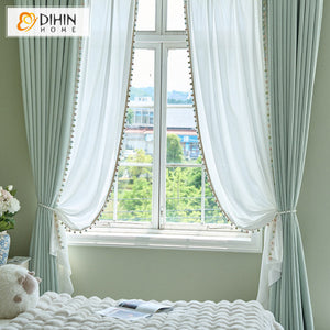 DIHINHOME Home Textile European Curtain DIHIN HOME European High Quality Fabric,Blackout Grommet Window Curtain For Living Room ,52x63-inch,1  Panel