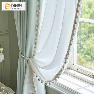 DIHINHOME Home Textile European Curtain DIHIN HOME European High Quality Fabric,Blackout Grommet Window Curtain For Living Room ,52x63-inch,1  Panel