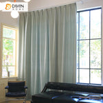 DIHINHOME Home Textile European Curtain DIHIN HOME European Light Blue Green Color Jacquard,Grommet Window Curtain for Living Room,Customzied Curtains