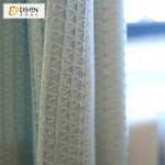 DIHINHOME Home Textile European Curtain DIHIN HOME European Light Blue Green Color Jacquard,Grommet Window Curtain for Living Room,Customzied Curtains