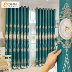 DIHINHOME Home Textile European Curtain DIHIN HOME European Luxury Embroidery,Blackout Curtains Grommet Window Curtain for Living Room ,52x84-inch,1 Panel