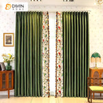 DIHINHOME Home Textile European Curtain DIHIN HOME European Luxury Green Color Printed,Grommet Window Curtain for Living Room,Customzied Curtains