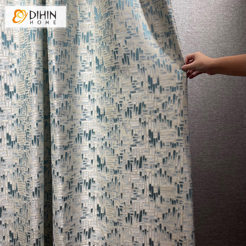 DIHINHOME Home Textile European Curtain DIHIN HOME European Luxury High Precision Abstract Jacquard,Grommet Window Curtain for Living Room