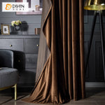 DIHINHOME Home Textile European Curtain DIHIN HOME European Luxury Velevet Fabric Brown Color,Grommet Window Curtain for Living Room,Customzied Curtains