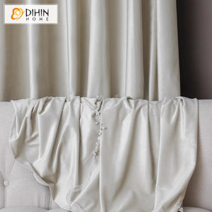 DIHINHOME Home Textile European Curtain DIHIN HOME European Luxury Velevet Fabric Cream White Color,Grommet Window Curtain for Living Room,Customzied Curtains