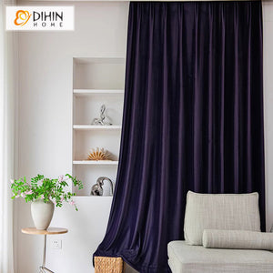 DIHINHOME Home Textile European Curtain DIHIN HOME European Luxury Velevet Fabric Purple Color,Grommet Window Curtain for Living Room,Customzied Curtains