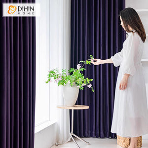 DIHINHOME Home Textile European Curtain DIHIN HOME European Luxury Velevet Fabric Purple Color,Grommet Window Curtain for Living Room,Customzied Curtains