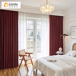 DIHINHOME Home Textile European Curtain DIHIN HOME European Luxury Wine Red Color Jacquard,Grommet Window Curtain for Living Room,Customzied Curtains