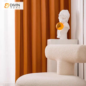 DIHINHOME Home Textile European Curtain DIHIN HOME European Orange Color Jacquard,Grommet Window Curtain for Living Room,Customzied Curtains