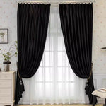 DIHINHOME Home Textile European Curtain DIHIN HOME European Velvet Black Color,Grommet Window Curtain for Living Room,Customzied Curtains