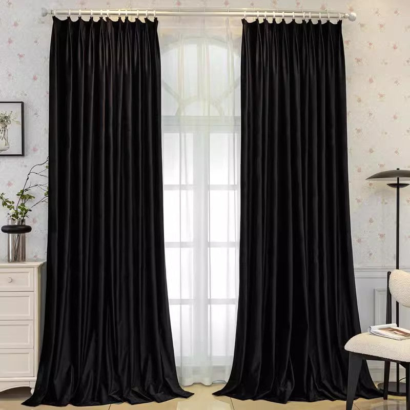 DIHINHOME Home Textile European Curtain DIHIN HOME European Velvet Black Color,Grommet Window Curtain for Living Room,Customzied Curtains