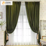 DIHINHOME Home Textile European Curtain DIHIN HOME European Velvet Green Color,Grommet Window Curtain for Living Room,Customzied Curtains