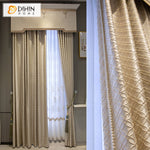 DIHINHOME Home Textile European Curtain DIHIN HOME Geometric Valance,Blackout Curtains Grommet Window Curtain for Living Room ,52x84-inch,1 Panel