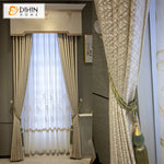 DIHINHOME Home Textile European Curtain DIHIN HOME Geometric Valance,Blackout Curtains Grommet Window Curtain for Living Room ,52x84-inch,1 Panel