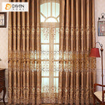 DIHINHOME Home Textile European Curtain DIHIN HOME High Quality Coffee Emboridered,Blackout Curtains Grommet Window Curtain for Living Room ,52x84-inch,1 Panel