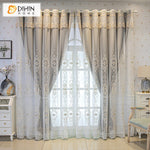 DIHINHOME Home Textile European Curtain DIHIN HOME High Quality Grey Color Embroideried,Blackout Curtains With Sheer Grommet Window Curtain for Living Room ,52x84-inch,1 Panel