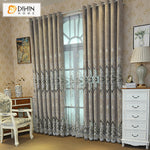 DIHINHOME Home Textile European Curtain DIHIN HOME High Quality Grey Geometric,Blackout Curtains Grommet Window Curtain for Living Room ,52x84-inch,1 Panel