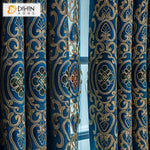 DIHINHOME Home Textile European Curtain DIHIN HOME Luxury Blue Color Embroidered,Blackout Curtains Grommet Window Curtain for Living Room ,52x84-inch,1 Panel