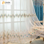DIHINHOME Home Textile European Curtain DIHIN HOME Luxury Blue Color Geometric,Blackout Curtains Grommet Window Curtain for Living Room ,52x84-inch,1 Panel