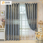 DIHINHOME Home Textile European Curtain DIHIN HOME Luxury Grey Color Geometric,Blackout Curtains Grommet Window Curtain for Living Room ,52x84-inch,1 Panel